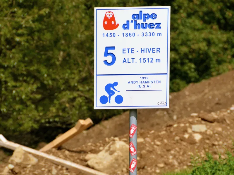5ª curva de las 21 famosas subidas del Alpe d'Huez