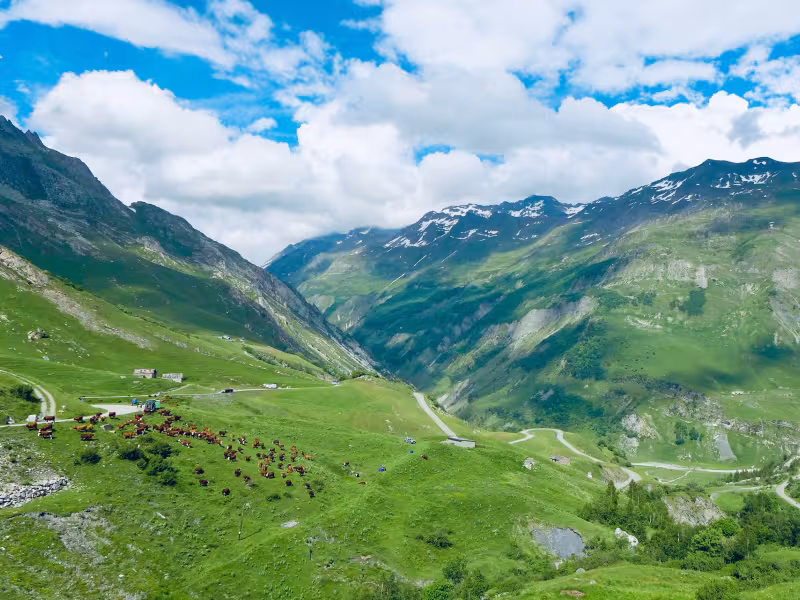 El valle de Chapieux en la vertiente sur del Cormet de Roselend