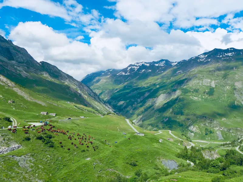 El valle de Chapieux en la vertiente sur del Cormet de Roselend