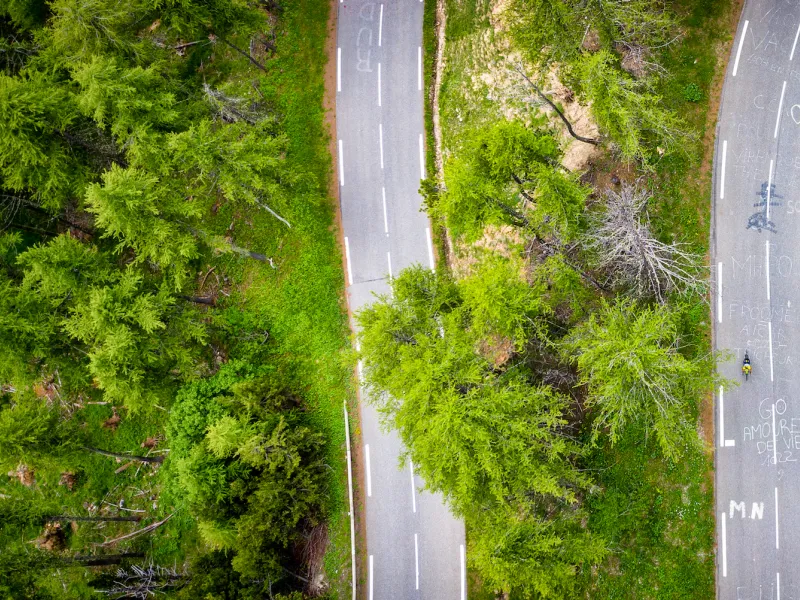 El Col d'Izoard y sus curvas desde el aire