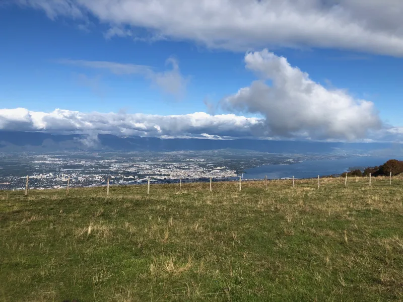 Vista del lago Lemán desde la Salève