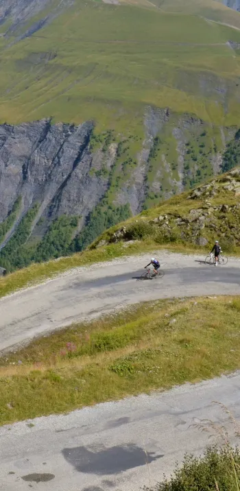 En el Col de Sarenne entre Alpe d'Huez y La Grave