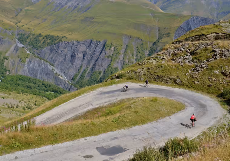 En el Col de Sarenne entre Alpe d'Huez y La Grave
