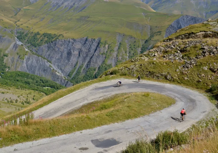 En el Col de Sarenne entre Alpe d'Huez y La Grave